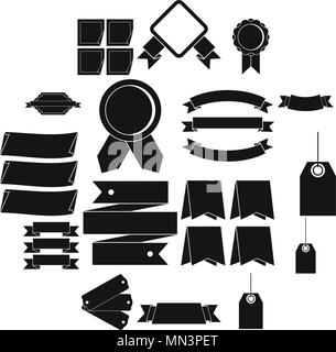 Verschiedene bunte Etiketten Icons Set, einfachen Stil Stock Vektor