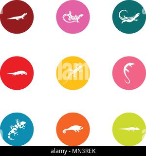 Pangolin Symbole, flacher Stil Stock Vektor