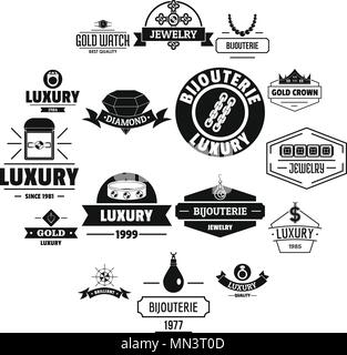 Luxus logo Symbole gesetzt, einfachen Stil Stock Vektor