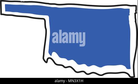 Isolierte Karte des Staates Oklahoma Stock Vektor
