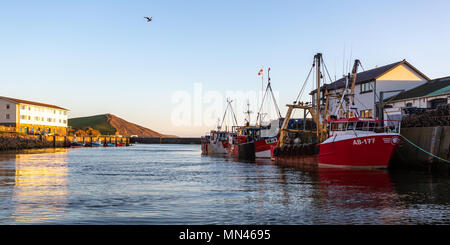 Aberystwyth, Ceredigion, Wales, Großbritannien, 13. Mai 2018 Deutschland Wetter: Reflexionen im Hafen als Aberystwyth genießt, blauer Himmel und Sonnenschein an diesem Abend. © Ian Jones/Alamy Leben Nachrichten. Stockfoto