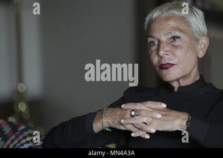 Neapel, Massimiliano Fuksas mit seiner Frau Mandrelli Doriana Fuksas im Hotel Vesuvio. Die grossen italienischen Architekten ist in Neapel eine Auszeichnung zu erhalten. Stockfoto