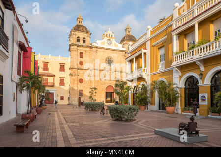 Plaza San Pedro Claver, der Altstadt, Cartagena, Kolumbien Stockfoto