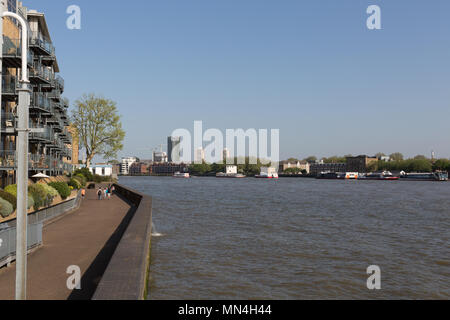 River Thames Path, Wapping, London Stockfoto