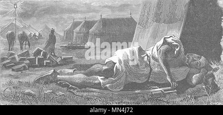 Marokko. Selam schlafen vor dem Zelt der Botschafter 1882 alten, antiken Drucken Stockfoto