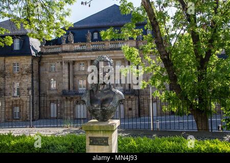 Bayreuth ist eine Stadt, die Historisch gewachsen als Markgräfliche Residenz und ist inzwischen weltberühmt, weil der Richard Wagner Festival. Stockfoto