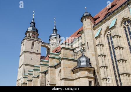 Bayreuth ist eine Stadt, die Historisch gewachsen als Markgräfliche Residenz und ist inzwischen weltberühmt, weil der Richard Wagner Festival. Stockfoto