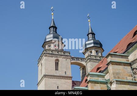 Bayreuth ist eine Stadt, die Historisch gewachsen als Markgräfliche Residenz und ist inzwischen weltberühmt, weil der Richard Wagner Festival. Stockfoto