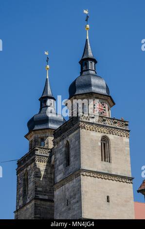 Bayreuth ist eine Stadt, die Historisch gewachsen als Markgräfliche Residenz und ist inzwischen weltberühmt, weil der Richard Wagner Festival. Stockfoto