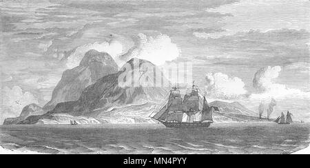 WEST INDIES. Montserrat 1870 alte antike vintage Bild drucken Stockfoto