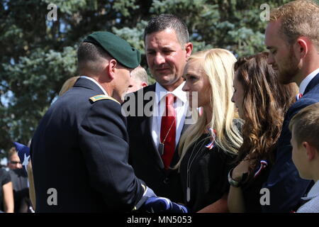 Staff Sgt. Aaron Butler war der Rest Samstag, 26. August 2017, in Monticello in Utah, mit hunderten von Mitgliedern der Familie, der Gemeinschaft, und Soldaten die Teilnahme an diesem Helden zu ehren. Stockfoto