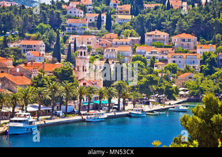 Stadt Cavtat mit Blick aufs Wasser, Süd Dalmatien, Kroatien Stockfoto