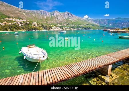 Srebreno Küste und mit Blick aufs Wasser, touristische Archipel von Dubrovnik, Süddalmatien Region von Kroatien Stockfoto