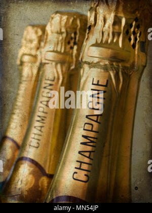 Flaschen Champagner Stockfoto