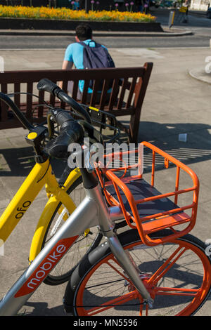 Die Alibaba-backed Ofo Fahrradverleih Regelung verlassen London unter Bedenken für die Zukunft Stockfoto