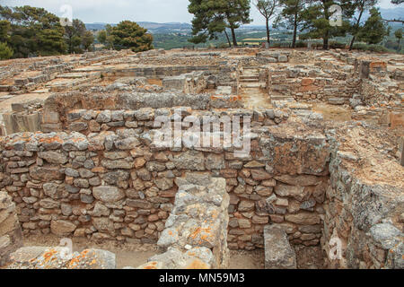 Teile von Phaistos, Kreta, einer antiken minoischen Stadt von etwa 2000 v. Chr.