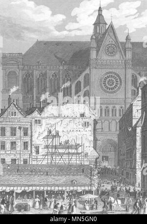 PARIS. L'Eglise de St. Eustache 1831 alte antike vintage Bild drucken Stockfoto