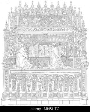 SEINE-MARITIME. Inférieure. Rouen. Tombeau Georges d'Amboise 1835 alten Drucken Stockfoto