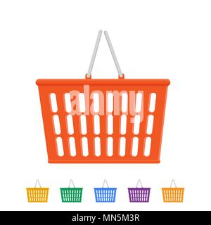 Einkaufskorb aus Kunststoff. Stock Vektor