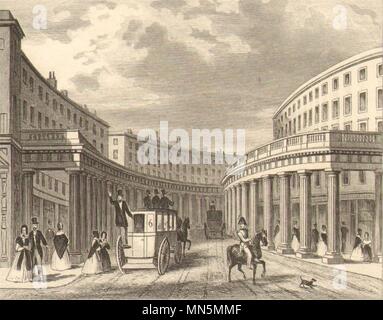 Der REGENT STREET. Die Quadranten. London. DUGDALE c 1840 alte antike Bild drucken Stockfoto