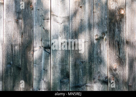 Rustikal, Vintage, verwitterten Scheune Holz, Holzbohlen, Hintergrund mit Knoten, gnarls und Nagellöcher Stockfoto