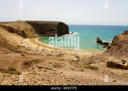 Playa Papagayo Strand, Lanzarote, Kanarische Inseln Stockfoto