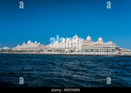 Das Kempinski Hotel und Residenzen auf der Palm Jumeirah Inseln vor der Küste von Dubai, Vereinigte Arabische Emirate, Naher Osten. Stockfoto