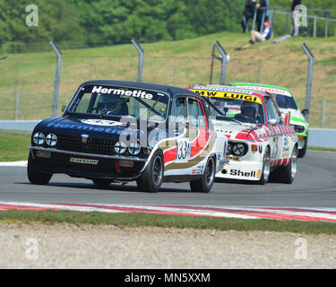 Ken Clarke, Tim Clarke, Triumph Dolomite Sprint, historische Tourenwagen Challenge, Tony Dron Trophäe, Donington historische Festspiele, 2018, Motor Racing, mo Stockfoto