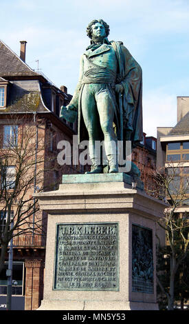 Bronzestatue von General Jean-Baptiste Kléber, Straßburg 1753 geboren, ermordet in Kairo im Jahr 1800, ist sein Körper unter der Statue vergraben, Stockfoto