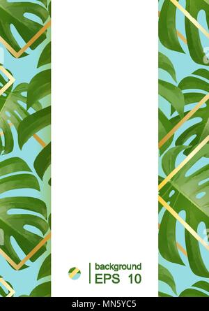 Hintergrund mit tropischen Palmen Blätter. Exotische tropische Pflanzen. Stock Vektor