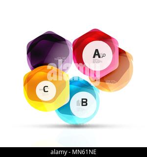 Geometrische Hexagon aqua Elemente. Geometrische Hexagon aqua Elemente. Vektor Vorlage Hintergrund für Print Workflow Layout, Schaltplan, Anzahl Optionen oder web design Banner Stock Vektor