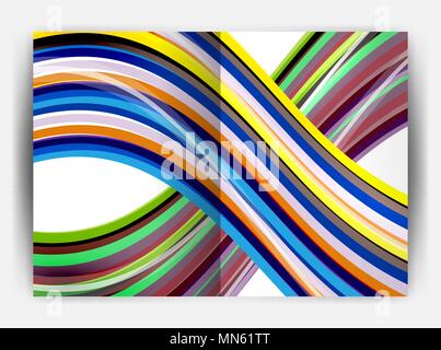 Business Report cover Vorlage Wave. Business Report cover Vorlage wave, kurvige Linie abstrakt Hintergrund mit Copyspace Stock Vektor