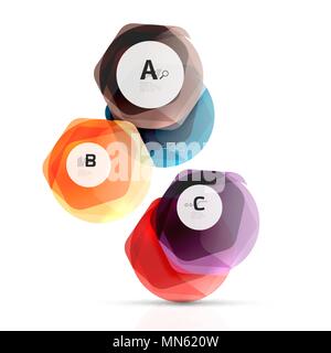 Glas glänzend glänzend Hexagon web Elemente. Glas glänzend glänzend Hexagon web Elemente, futuristische abstrakte Konzept Stock Vektor