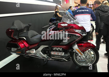 ISTANBUL, Türkei - 25. FEBRUAR 2018: Honda Gold Wing auf der Motorrad Messe in Istanbul Istanbul Stockfoto