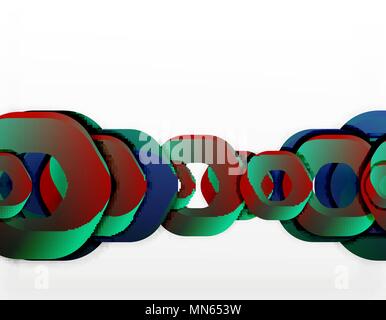 Geometrisch abstrakten Hintergrund, schneiden Kette Formen oder sechsecke auf Weiß. Geometrisch abstrakten Hintergrund, schneiden Kette Formen oder sechsecke auf Weiß. Vector Illustration Stock Vektor