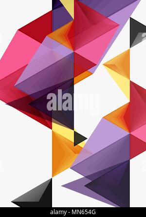 Dreieckige Low Poly Vektor Format a4 geometrische abstrakte Vorlage. Dreieckige Low Poly Vektor Format a4 geometrische abstrakte Vorlage. Bunte Dreiecke auf hellen Hintergrund, futuristischer Techno oder Business Design Stock Vektor