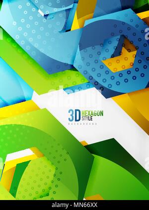 Vector3d Hexagon Hintergrund. Vector 3d-effekt Hexagon Hintergrund Stock Vektor