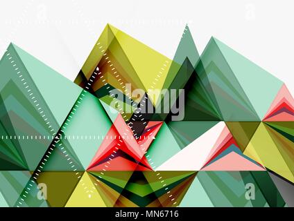Dreieckige Low Poly Vektor Format a4 geometrische abstrakte Vorlage. Dreieckige Low Poly Vektor Format a4 geometrische abstrakte Vorlage. Bunte Dreiecke auf hellen Hintergrund, futuristischer Techno oder Business Design Stock Vektor