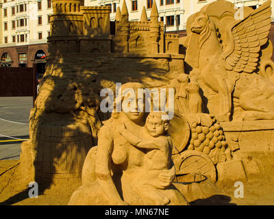 Sand, Schloss, Street Scene. Moskau. Russland Stockfoto