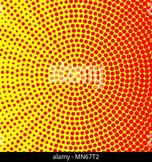 Einfacher Kreis rote und gelbe halftone Textur. Stockfoto