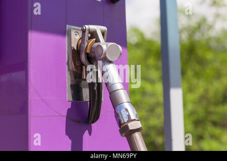 Düse für LPG-Füllung auf eine Tankstelle Stockfoto