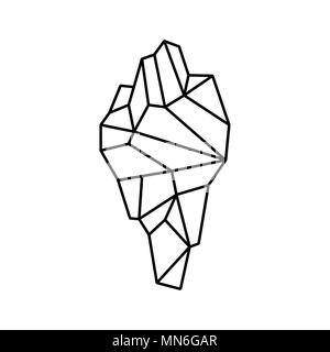 Polygonale Eisberg im flachen Stil Symbol. Vector Illustration. Stock Vektor