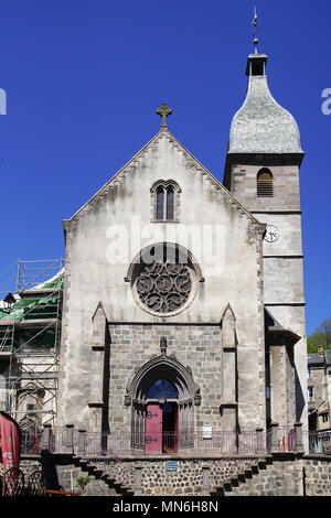 Kirche in Murat, Gemeinde im Département Puy-de-Dôme und in der Region Auvergne in Frankreich. Stockfoto