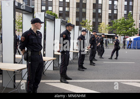 Moskau, Russland - 13. Mai 2018: Sacharow-preis der Aussicht. Politische Kundgebung für kostenloses Internet, vor Blockade messenger Telegramm. Polizei. Stockfoto