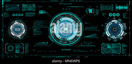 Futuristisches Konzept HUD, GUI-Stil. Bildschirm (Armaturenbrett, futuristische Kreis, Space-Elemente, Infografiken) Vektor Elemente für HUD Sci Fi Schnittstellen Stockfoto
