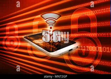 3D-Rendering, 5G, 5G Verbindung Konzept Stockfoto