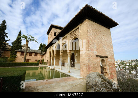 Die Gärten des Generalife der Alhambra in Granada, Andalusien, Spanien Stockfoto