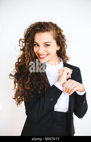 Gerne erfolgreiche Geschäftsfrau anziehen Stockfoto