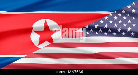 USA und Nordkorea. Verhältnis der Länder. Stockfoto