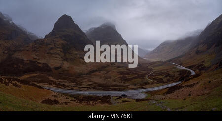 Die drei Schwestern & Pass von Glencoe, Schottland Stockfoto